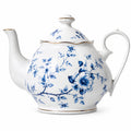Teiera in porcellana 1.2 L bianco/blu floreale con coperchio