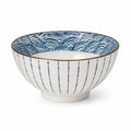 Ciotola Ø 18 cm in ceramica bianca/blu per alimenti con motivo a onde