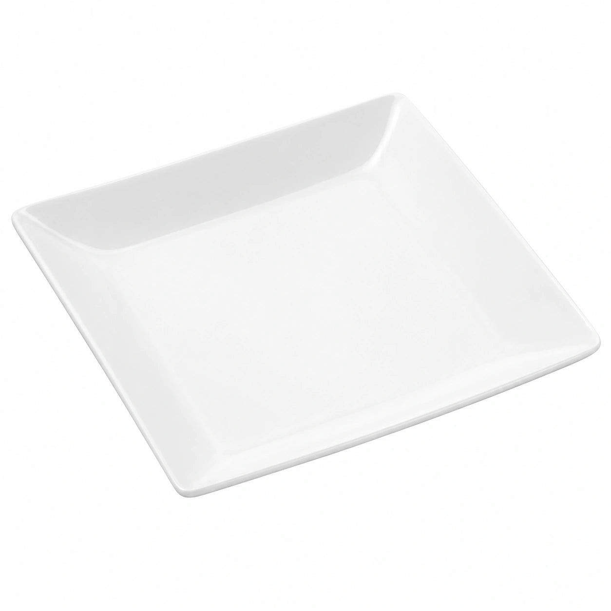 Piatto piano quadrato 26 cm in ceramica bianca - servizio da tavola moderno