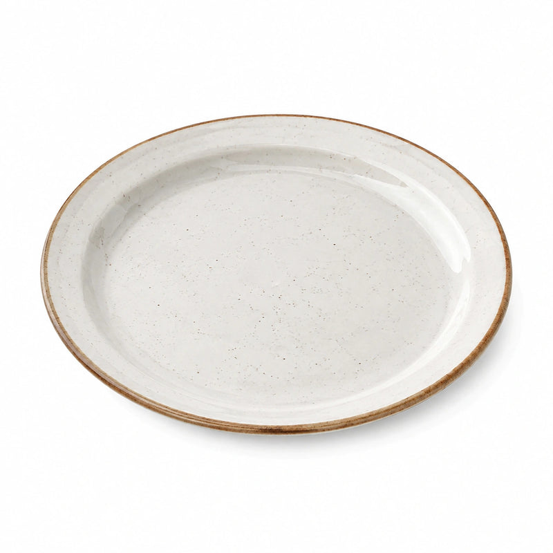 Piatto fondo rotondo in ceramica bianco 27 cm - stile rustico