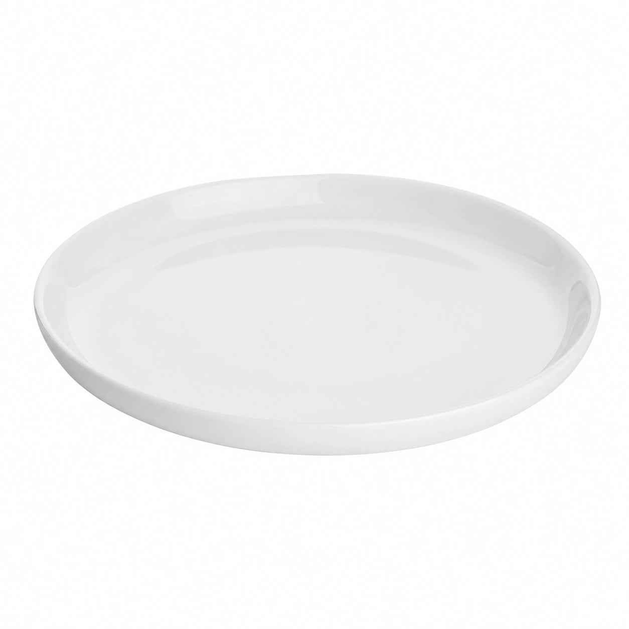 Piatto da portata rotondo 31 cm in ceramica bianca - bordo rialzato