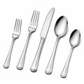 Set posate 5 pezzi da 15.5 a 23.0 cm in acciaio inossidabile argento - stile classico