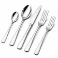 Set posate 5 pezzi in acciaio inox argento stile moderno per tavola