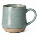 Tazza 450 ml in ceramica verde salvia con smalto puntinato stile rustico