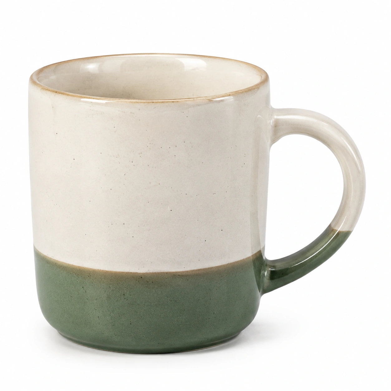 Tazza in ceramica 350 ml 9 x 10 cm bianco verde stile rustico