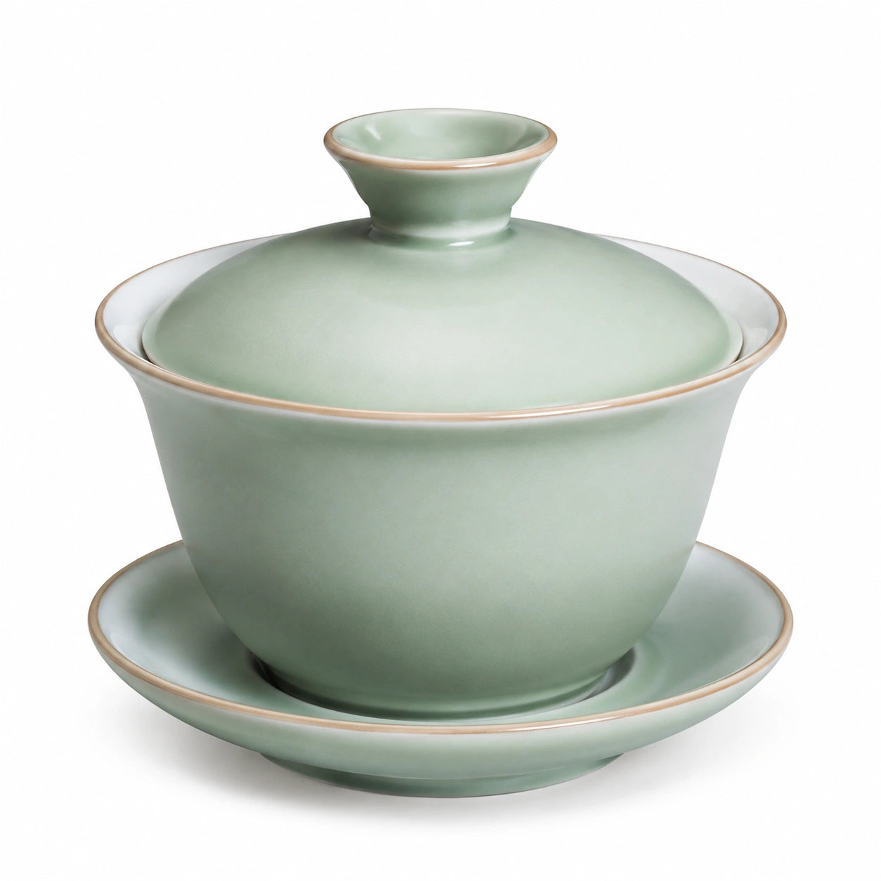 Tazza da tè Gaiwan 150 ml in ceramica verde celadon - set con coperchio stile tradizionale