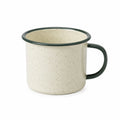Tazza 350 ml in acciaio smaltato bianco e verde - stile rétro per bevande calde